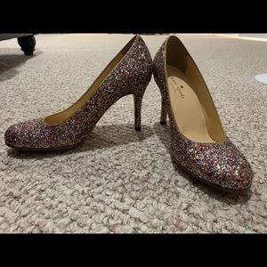 Kate Spade Karolina multi glitter pumps